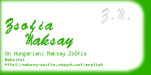 zsofia maksay business card